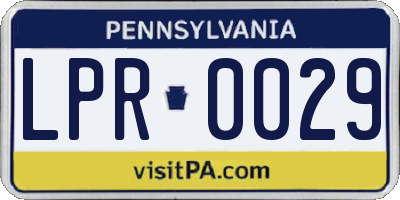 PA license plate LPR0029