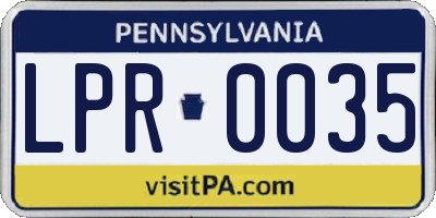 PA license plate LPR0035