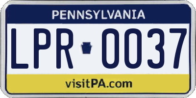 PA license plate LPR0037