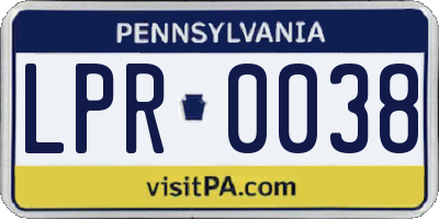 PA license plate LPR0038