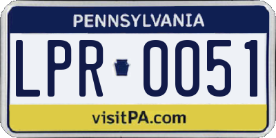 PA license plate LPR0051