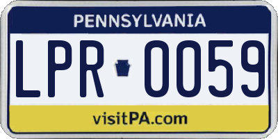 PA license plate LPR0059