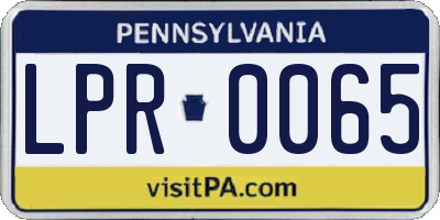 PA license plate LPR0065