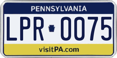 PA license plate LPR0075