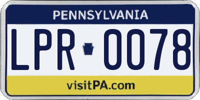 PA license plate LPR0078