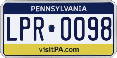 PA license plate LPR0098