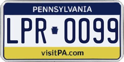 PA license plate LPR0099