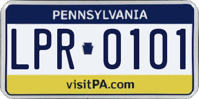 PA license plate LPR0101