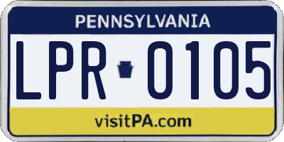 PA license plate LPR0105