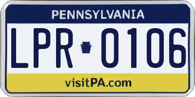 PA license plate LPR0106