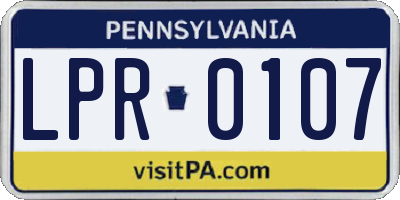 PA license plate LPR0107