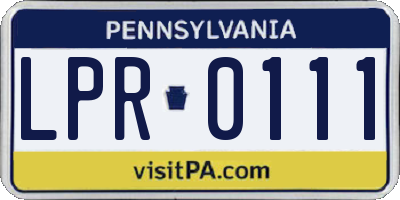 PA license plate LPR0111