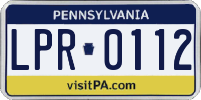 PA license plate LPR0112