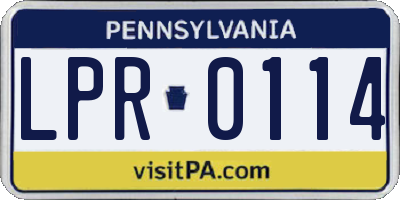 PA license plate LPR0114
