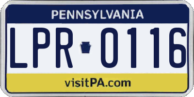 PA license plate LPR0116