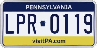 PA license plate LPR0119