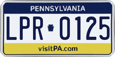 PA license plate LPR0125
