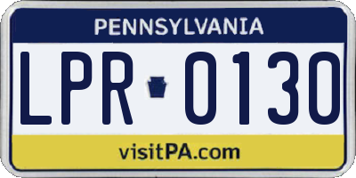PA license plate LPR0130