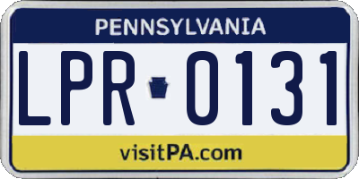 PA license plate LPR0131