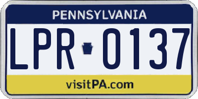 PA license plate LPR0137