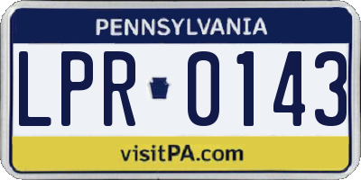 PA license plate LPR0143