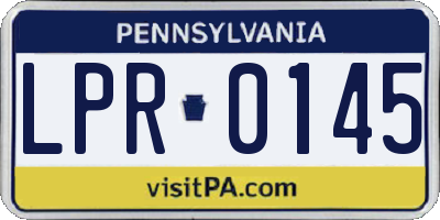 PA license plate LPR0145