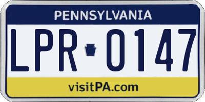 PA license plate LPR0147