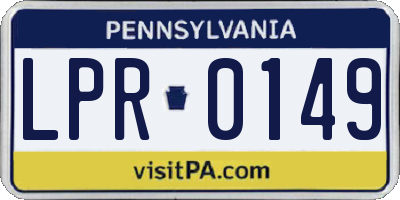 PA license plate LPR0149