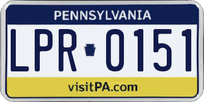 PA license plate LPR0151