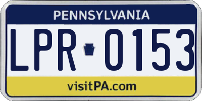 PA license plate LPR0153