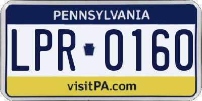 PA license plate LPR0160