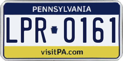 PA license plate LPR0161