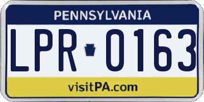 PA license plate LPR0163