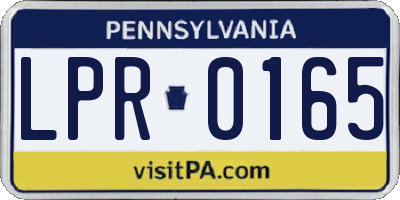 PA license plate LPR0165