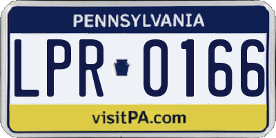 PA license plate LPR0166