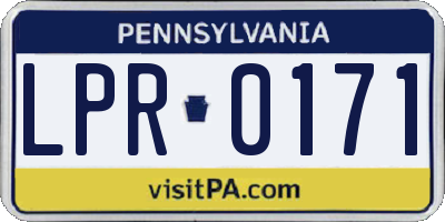 PA license plate LPR0171