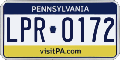 PA license plate LPR0172