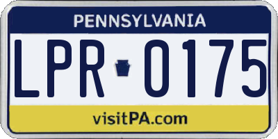 PA license plate LPR0175