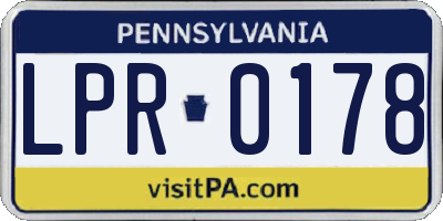 PA license plate LPR0178