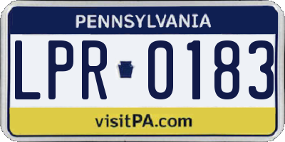 PA license plate LPR0183