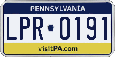 PA license plate LPR0191