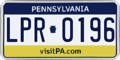 PA license plate LPR0196