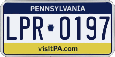 PA license plate LPR0197