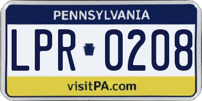 PA license plate LPR0208
