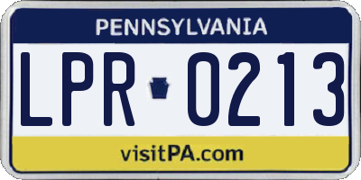 PA license plate LPR0213