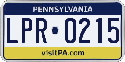PA license plate LPR0215