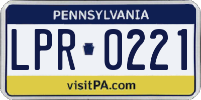 PA license plate LPR0221