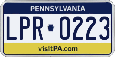PA license plate LPR0223