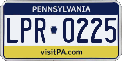 PA license plate LPR0225