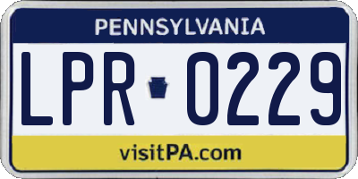 PA license plate LPR0229